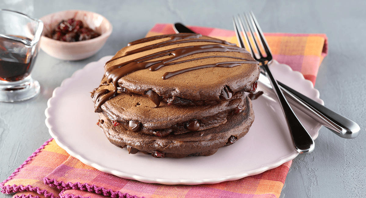 Chocolate Cherry Pancakes