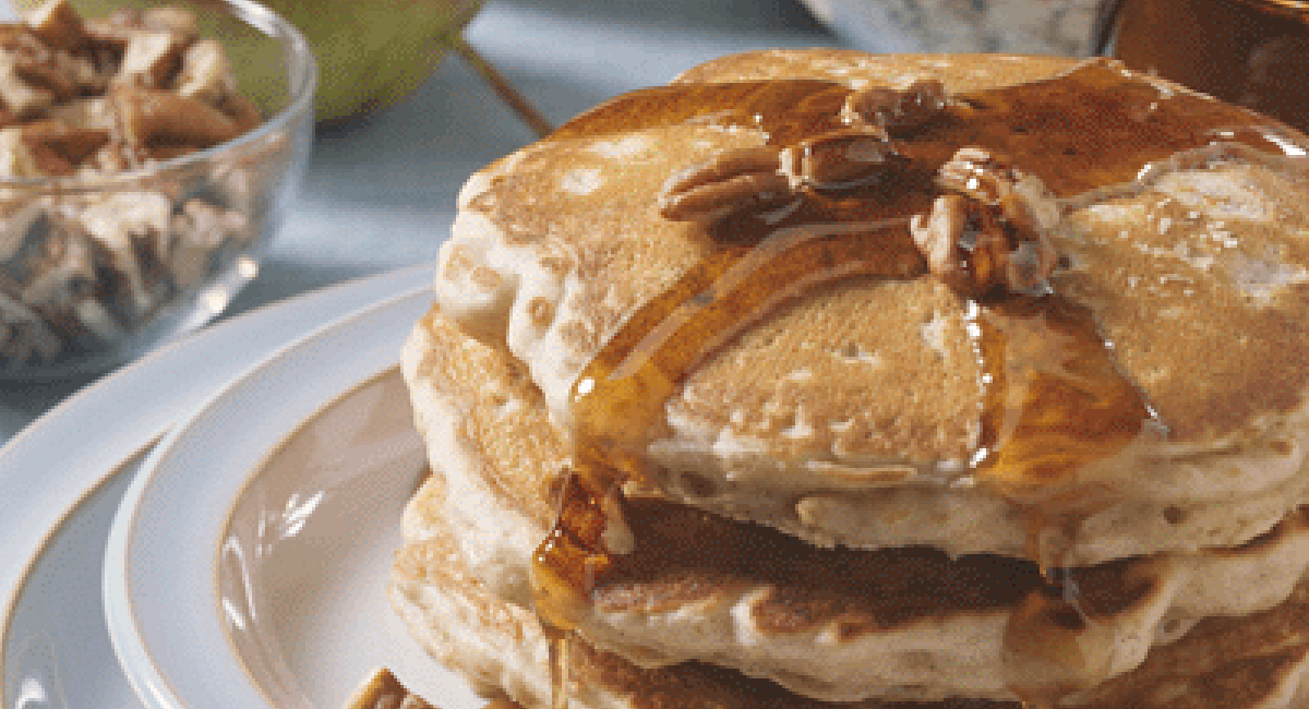 Oaty Pear ‘N Pecan Pancakes