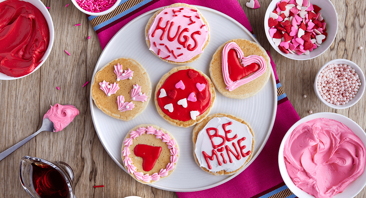 Valentine's Day Mini Message Pancakes